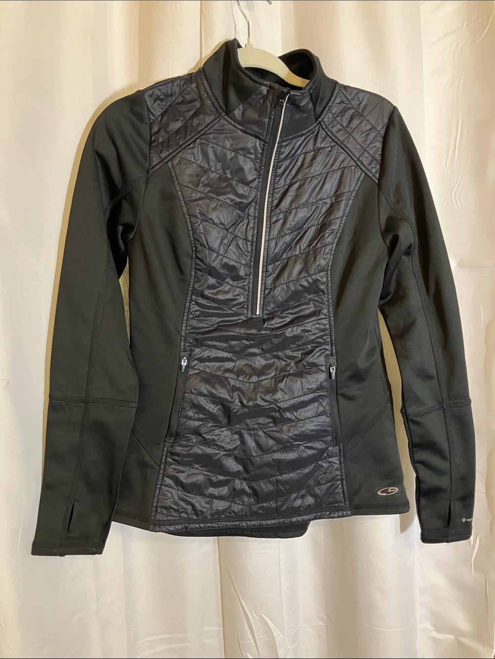 Champion Black Women's Quilted Half-Zip Ski Jacket
